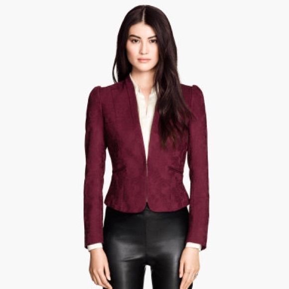 H&m burgundy blazer Clearance
